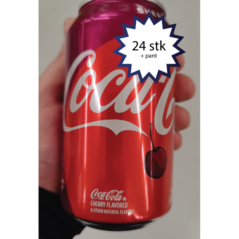 Coca Cola Cherry, (kirsebær) sodavand, 24 stk